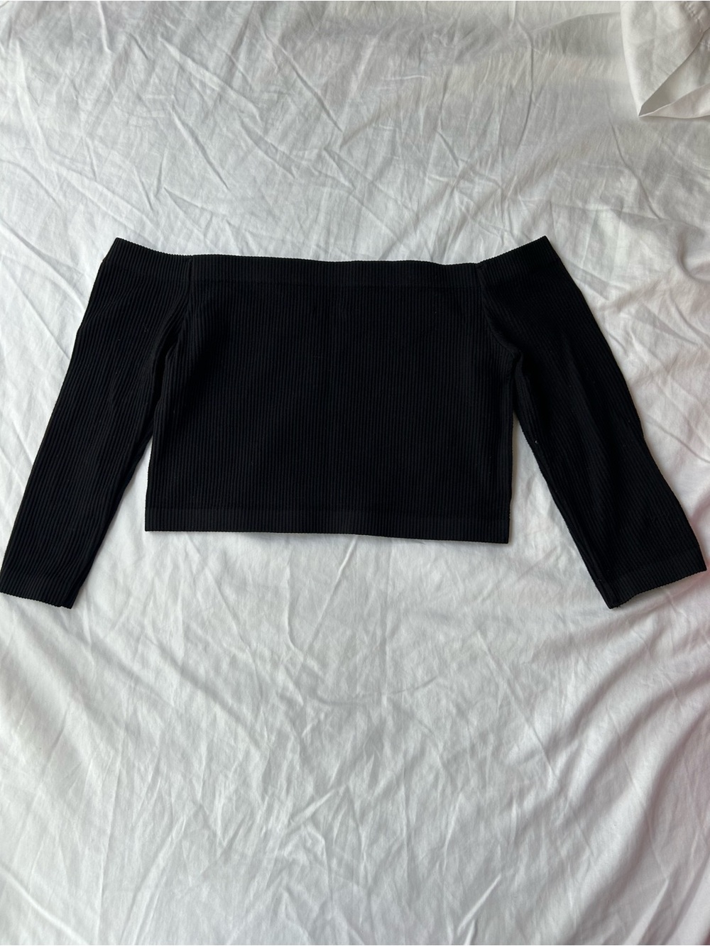 Garage Black Off-the-shoulder crop top